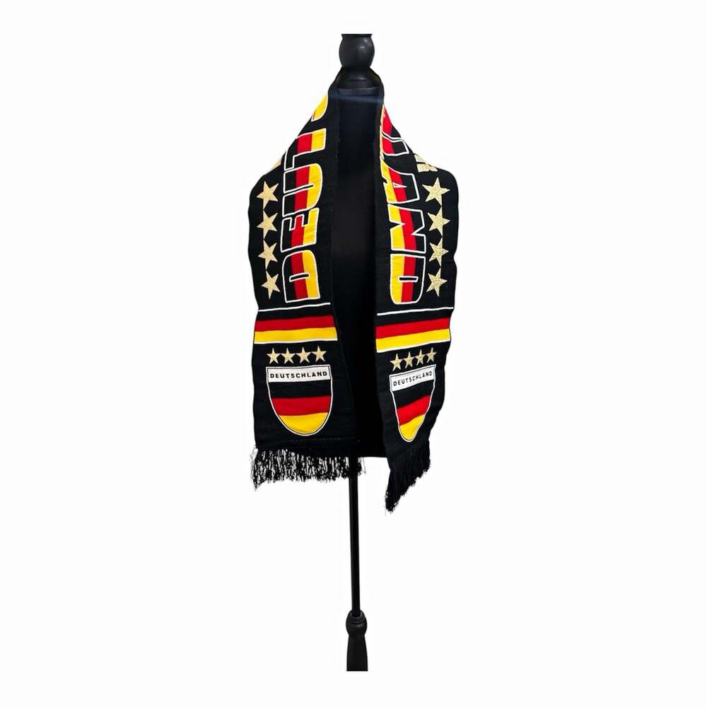 Germany Deutschland National Team Soccer Fan Scarf Black Red Yellow Gold White